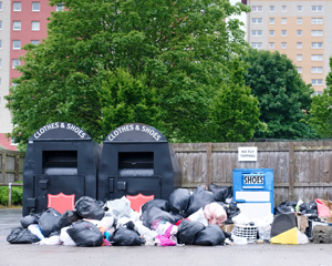 estate rubbish and recycling overflow bins