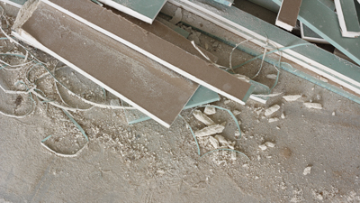 wood offcuts and dust from builders waste